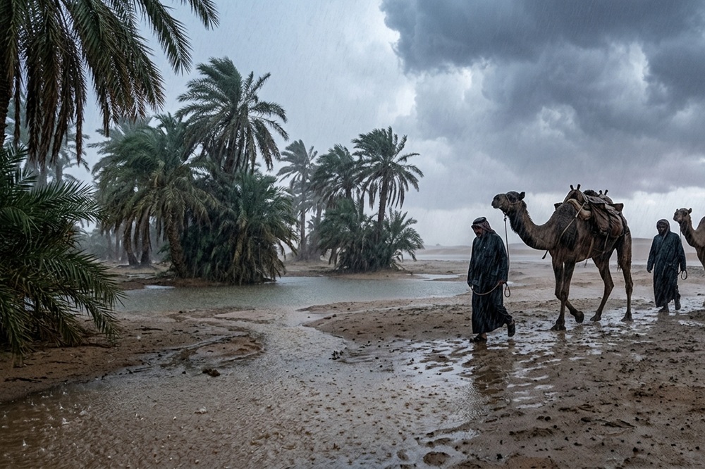 മഴയിൽ നനഞ്ഞു കുതിർന്ന അറഫാ മൈതാനം.